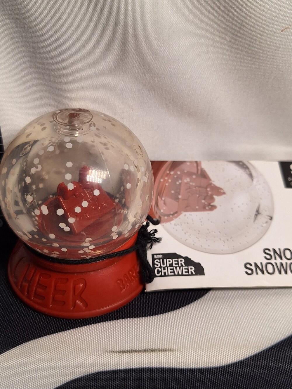 NWT Bark Super Chewer Snoopy's Snow Globe Dog Toy S
